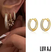 LUV AJ 好萊塢潮牌 金色小圓耳環 雙面鑲鑽 REVERSIBLE MINI AMALFI HOOPS