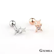 GIUMKA後鎖式小耳環十字星光耳栓式鋼針耳釘可戴於耳骨處銀色/玫金色單支價格MF22028 無 MF22028銀色單一支