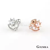 GIUMKA後鎖式小耳環星月耳栓式鋼針耳釘銀色/玫金色單支價格MF22051 無 MF22051銀色耳環單支