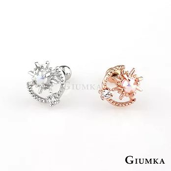 GIUMKA後鎖式小耳環星月耳栓式鋼針耳釘銀色/玫金色單支價格MF22051 無 MF22051銀色耳環單支