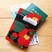 WaWu 護照套+扣帶 客製接單生產 (山茶花)