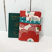 WaWu 護照套+扣帶 客製接單生產  (北歐紅花)