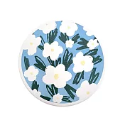 珪藻土杯墊 藍底白花