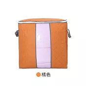 【E.dot】大容量竹炭衣物棉被收納袋-直式 橘色
