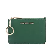 Michael Kors 素面皮革零錢包/卡夾/鑰匙包 (寶石綠)