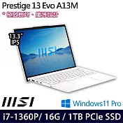 【MSI】微星 Prestige 13Evo A13M-086TW 13.3吋/i7-1360P/16G/1TB SSD//Win11P/ 輕薄筆電