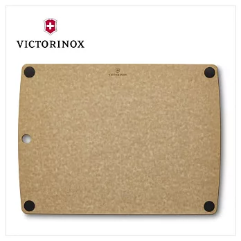 VICTORINOX 瑞士維氏 多合一防滑砧板L附凹槽 44.4*33*0.6cm 咖/黑 7.4127/7.4127.3 咖