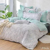 義大利La Belle《花海紛菲》雙人純棉四件式防蹣抗菌吸濕排汗兩用被床包組