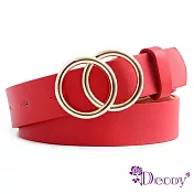 【Decoy】復古雙圈＊簡約針扣時尚皮帶/ 紅