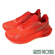 【GREEN PHOENIX】男 休閒鞋 運動鞋 老爹鞋 厚底 綁帶 透氣 JP26 紅色