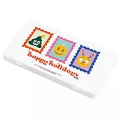 【Emoji】隨身口罩收納盒 黃臉微笑 表情 表情符號 收納盒 飾品收納 (18.4*10.4*1.5cm) 聖誕郵票