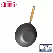 日本Summit 輕量氮化處理鐵鍋-27cm炒鍋(蜂巢紋)