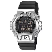DIGITEC 數碼科技 DG-5078T 高貴運動風格多功能防水電子錶 銀黑色