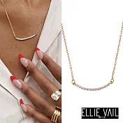 ELLIE VAIL 邁阿密防水珠寶 細緻鑲鑽 金色微笑平衡項鍊 Gianna Curved Bar