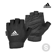 Adidas 可調式透氣短指訓練手套-白 S