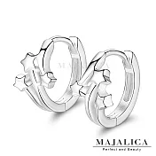 Majalica925純銀耳環925銀耳圈針式耳扣通體體925純銀耳飾 流星夜空 PF7102 無 小耳環一對(內直徑約8MM)