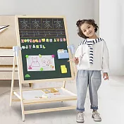 【AOTTO】多功能兒童成長雙面畫板(兒童桌 遊戲桌 畫板)  木框-藍