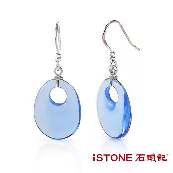 石頭記  925純銀水晶耳環-藍色魅力