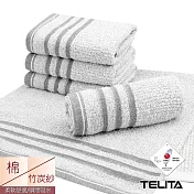 【TELITA】 MIT 竹炭緞條斜紋毛巾 (超值12條組)
