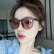 seoul show首爾秀 折疊輕量彈簧腿太陽眼鏡UV400墨鏡 B360粉片咖框