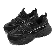 Fila 休閒鞋 Twinepatch 男鞋 女鞋 黑 反光 麂皮 厚底增高 老爹鞋 4C615X001