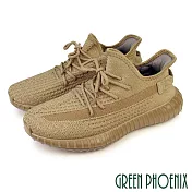 【GREEN PHOENIX】男 休閒鞋 運動鞋 潮鞋 百搭 潮流 直套式 飛線編織 JP25.5 淺棕色