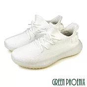 【GREEN PHOENIX】男 休閒鞋 運動鞋 潮鞋 百搭 潮流 直套式 飛線編織 JP26 白色