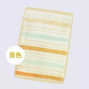 【OKPOLO】台灣製造條紋色紗浴巾-2條組(柔順厚實) 黃色粗條紋