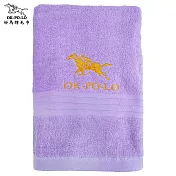 【OKPOLO】台灣製造好馬繡花素色浴巾-2條入(柔順厚實) 丁香紫