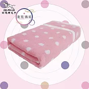 【OKPOLO】台灣製造小圓點吸水浴巾(吸水厚實柔順) 粉紅