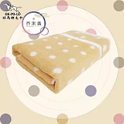 【OKPOLO】台灣製造小圓點吸水浴巾(吸水厚實柔順) 淺土黃