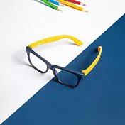 AENI iLO兒童護眼濾藍光眼鏡 7~12歲 (抗UV400一年安心保固) 皇家學院(藍黃)