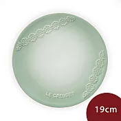 Le Creuset 蕾絲花恬系列 圓形淺盤 19cm 湖水綠