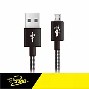*買一送一*T.C.STAR Micro USB PVC彈簧傳輸線1M TCW-U5100*2 黑色 TCW-U5100BK*2