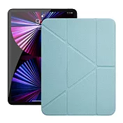 Dapad for iPad Pro 11吋 2021 雙折簡約大方平板保護套附筆槽 淺藍