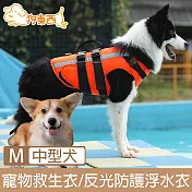 【DOG狗東西】新款寵物可調游泳救生衣/反光防護浮水衣 中型犬M