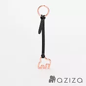 aziza 鏤空小象素色吊飾鑰匙圈  經典黑