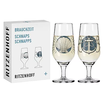 【德國 RITZENHOFF】傳承時光系列- 貝殼與錨烈酒Shot 對杯組/59ml