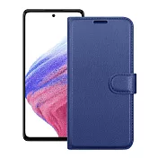 Dapad for Samsung Galaxy A53 5G 百搭時代多卡式夾層皮套 藍色