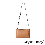 Legato Largo 新版 驚異的輕量化 小法式輕便簡約 斜背小方包- 焦糖駝色
