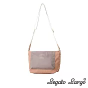 Legato Largo 可水洗 防潑水撞色斜背小包- 粉紅色