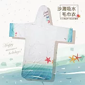 【OKPOLO】台灣製造海灘吸水毛巾衣(潛水衝浪首選) 繽紛海灘款-長袖