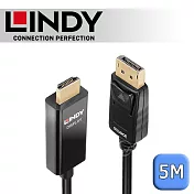 LINDY 林帝 主動式 DisplayPort to HDMI 2.0 HDR 轉接線 5m (40928)
