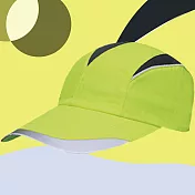 【OKPOLO】運動路跑走步反光帽(透氣舒適) 螢光黃/鐵灰