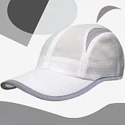 【OKPOLO】台灣製造反光透氣路跑帽(透氣舒適) 白