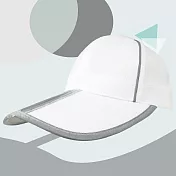 【OKPOLO】對折款反光長眉透氣布帽(透氣舒適) 白