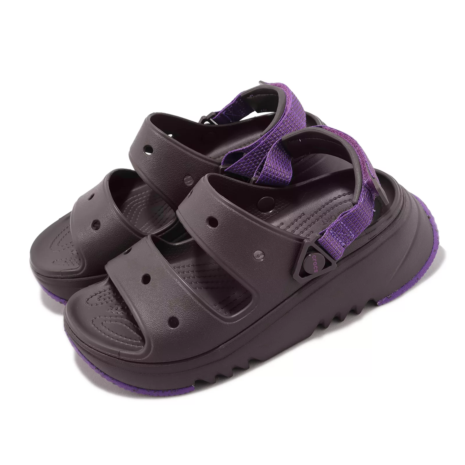 Crocs 涼鞋 Hiker Xscape Sandal 男鞋 女鞋 深咖啡 紫 獵戶涼鞋 微厚底 鋸齒 卡駱馳 2081812A0