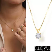 ELLIE VAIL 邁阿密防水珠寶 圓形明亮切割 金色單鑽鎖骨鍊 Lillian