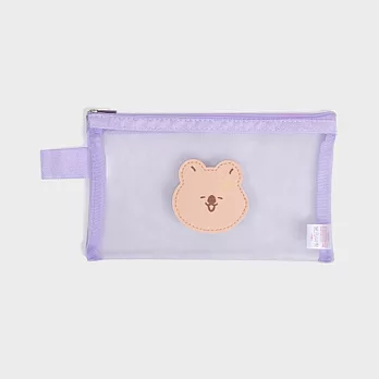 【DAISOKR】短尾矮袋鼠 網狀收納包 Quokka 筆袋 化妝包 旅行包 紫色