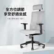 【好氣氛家居】戴斯S型舒適透氣人體工學椅 灰色